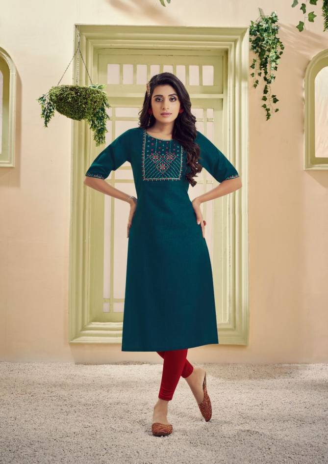 Riya Aarohi 2 New Designer Ethnic Wear Cotton Embroidery Kurti Collection